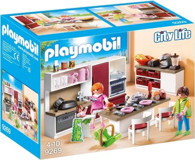 Playmobil City Life 9269 Große Familienküche, Ab 4 Jahren, Spielzeug Kinder