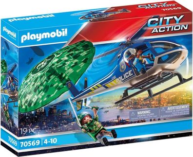 Playmobil City Action 70569 Polizei-Hubschrauber: Fallschirm-Verfolgung, Kinder