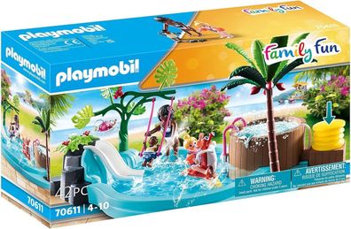 Playmobil Family Fun 70611 Kinderbecken mit Whirlpool, Zum Bespielen mit Wasser