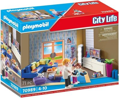 Playmobil City Life 70989 Wohnzimmer, Mit Lichteffekt, Spielzeug für Kinder ab 4