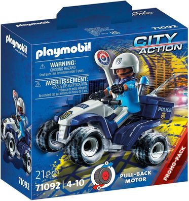Playmobil City Action 71092 Polizei-Speed Quad mit Rückzugsmotor, Spielzeug