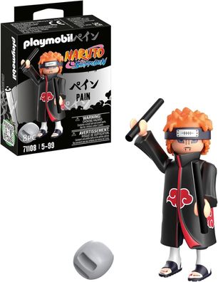 Playmobil Naruto 71108 Pain mit roten Haaren, Stirnband, Chakra Stangen, Kinder