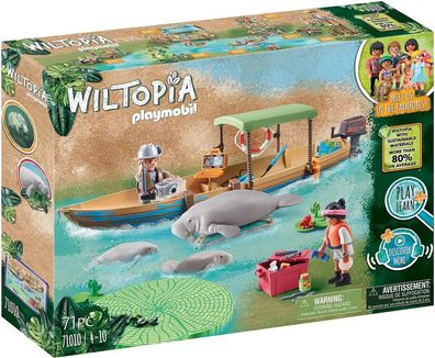 Playmobil Wiltopia 71010 Bootsausflug zu den Seekühen mit Spielzeugtieren Kinder