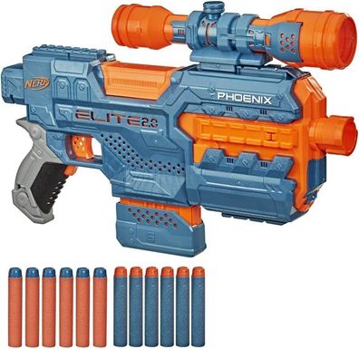 Elite 2 Phoenix CS-6 motorisierter Blaster, 12 Nerf Darts, 6-Dart Clip-Magazin