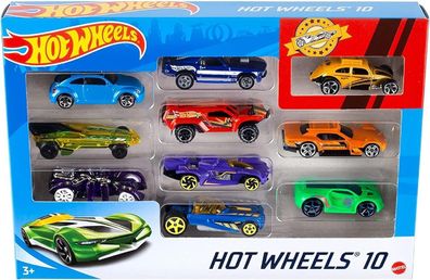 Hot Wheels 54886 1:64 Die-Cast Auto Geschenkset, je 10 zufällige Spielzeugautos