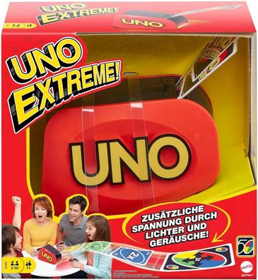Mattel Games UNO Extreme!, Uno Kartenspiel für die Familie, mit Kartenwerfer