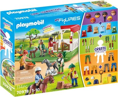 Playmobil My Figures 70978 Horse Ranch, 114-teiliges Spielfiguren-Set, Kinder