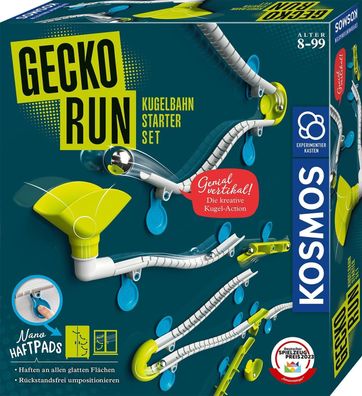 KOSMOS 620950 Gecko Run, Starter Set Erweiterbare Kugelbahn für Kinder Spielzeug