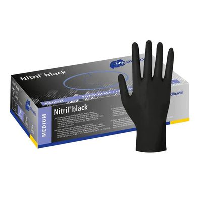 10x Meditrade Nitril® black Nitrilhandschuhe in schwarz - B0BHJ7HVWJ | Packung (100 H