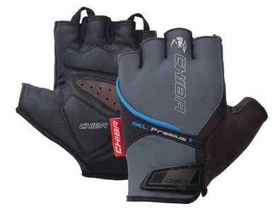 Chiba Handschuhe Gel Premium kurz Größe S grau blau
