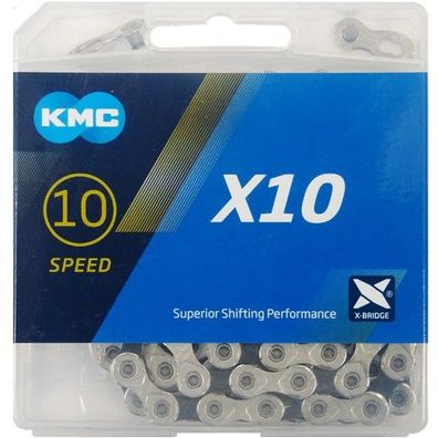 KMC Kette X10 10-fach 114 Glieder silber schwarz Karton