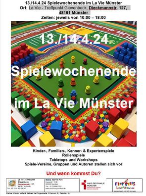Spiele-Wochenende La Vie, Münster 13.-14. April