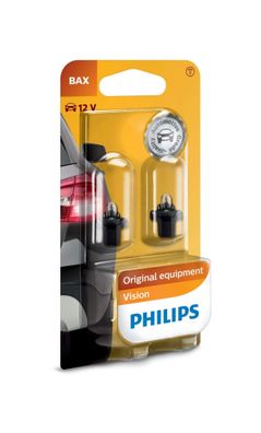 Philips Bax12V 1.2W BAX8,3s/1,35 schwarz 2St