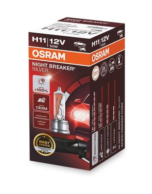 OSRAM H11 12V 55W PGJ19-2 NIGHT Breaker® SILVER + 100% 1 st.