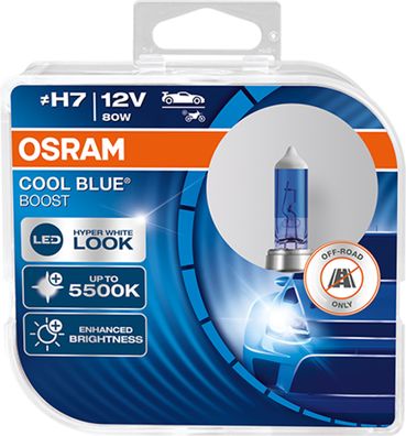 OSRAM H7 12V 80W PX26d COOL BLUE BOOST 5500K 2St - NEUE Ausführung - (NO ECE)