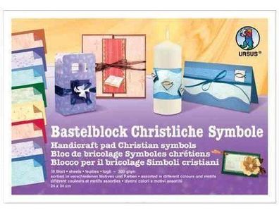 Ursus * Bastelblock Christliche Symbole * 16 Blatt * Taufe Kommunion Einladung