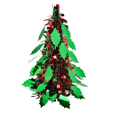 Clayre & Eef Weihnachtsdekoration Weihnachtsbaum Ø 12x25 cm Rot Kunststoff