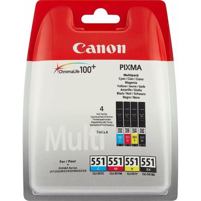 Canon Canon Ink CLI-551 CLI551 Multipack C M Y BK Blister ohne Alarm (6509B009)