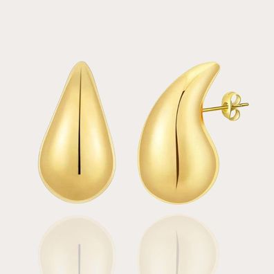 Damen Ohrringe Wassertropfen Ohrstecker Gold aus vergoldetem Edelstahl