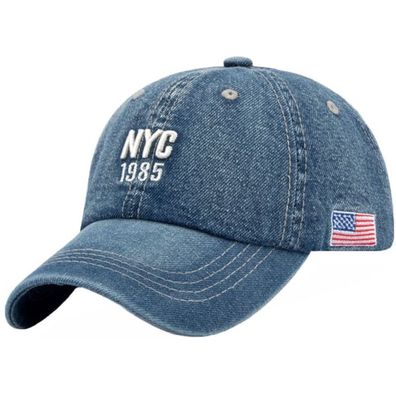 NY Jeans Caps Kappen New York Baseball Cap NYC Kappe N.Y. City Blaue Capy