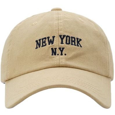 New York Dad Caps Kappen NY Baseball Cap NYC Kappe N.Y. City Beige Capy
