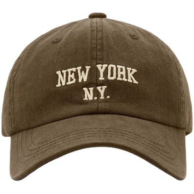 New York Dad Caps Kappen NY Baseball Cap NYC Kappe N.Y. City Braune Capy