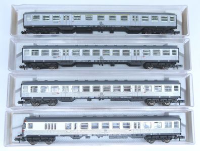 Fleischmann 8120 / 8121 / 8122 - 4 Stück Silberlinge / Personenwagen - Spur N - OVP