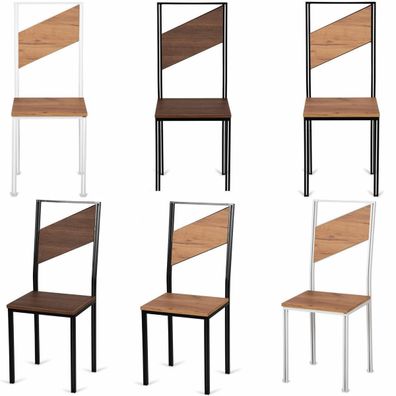 Essszimmerstuhl Stuhl Küchenstuhl Stahl / Holzdekor bis 120 Kg Farbauswahl