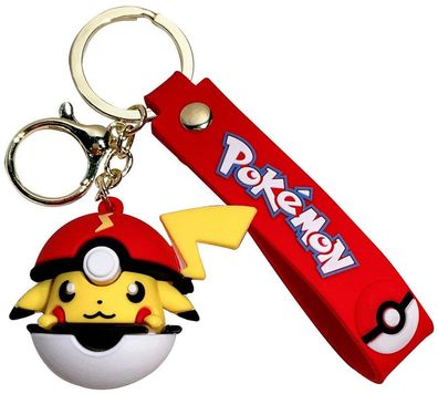 Pikachu Schlüsselanhänger Schlüsselring Pokemon Pokeball Schlüsselbund Keychain