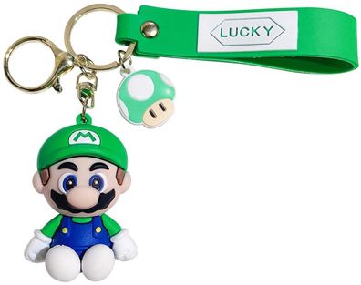 Luigi Cartoon Schlüsselanhänger Schlüsselring Super Mario Schlüsselbund Keychain
