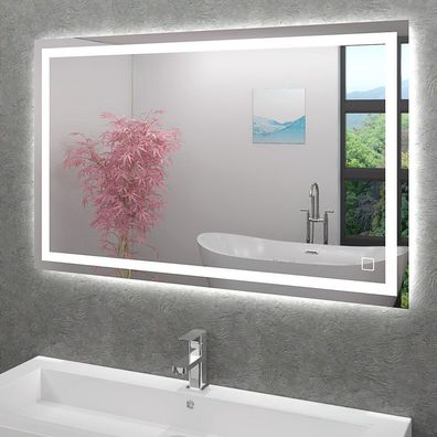 Badspiegel, Badezimmer Spiegel, Leuchtspiegel mit Spiegelheizung 120x70c...