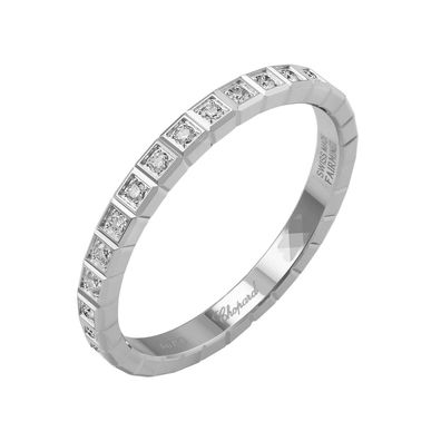 Chopard – Eiswürfel-Ring aus reinem Weißgold mit Diamanten, Größe 48, 827702-1284