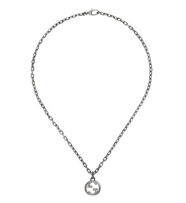 Gucci – YBB455307001 – Ineinandergreifende G-Halskette mit Anhänger aus gealtertem St