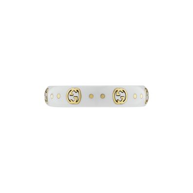 Gucci – YBC679262002 – Icon-Ring mit GG-Details aus 18-karätigem Gelbgold und Zirkoni