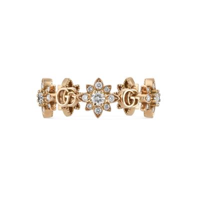 Gucci – YBC702391001 – Flora-Ring aus 18-karätigem Roségold und Diamanten
