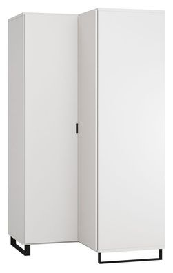 Drehtürenschrank / Eckkleiderschrank Chiflero 39, Farbe: Weiß - Abmessungen: 195