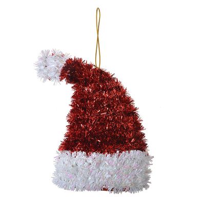 Clayre & Eef Weihnachtsanhänger Weihnachtsmütze 13 cm Rot Kunststoff
