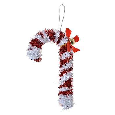 Clayre & Eef Weihnachtsanhänger Zuckerstange 16 cm Rot Weiß Kunststoff