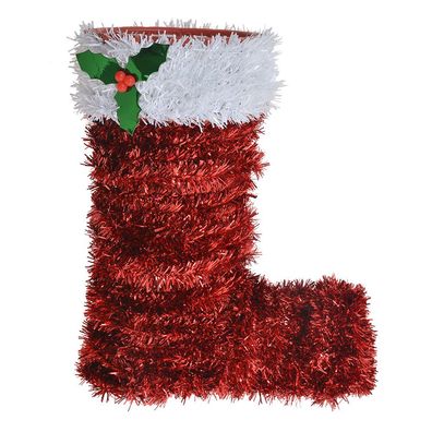 Clayre & Eef Weihnachtsdekoration Stiefel 22 cm Rot Kunststoff (Gr. 17x8x22 cm)
