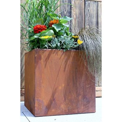 Gartendeko Pflanzkübel | Edelrost Deko Pflanztrog zum direkt Bepflanzen, von Rostikal