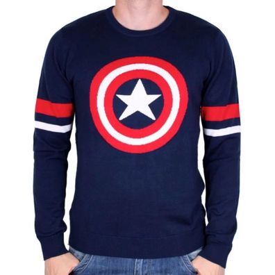 Captain America Strickpullover aus Baumwolle Hoodies Sweatshirts Pullover Große: XL