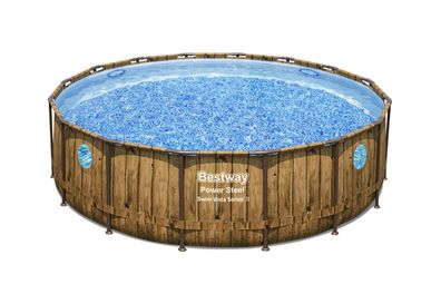 Power Steel™ Swim Vista Series™ Solo Pool ohne Zubehör Ø 488 x 122 cm, Holz-Optik...