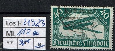 Los H21923: Deutsches Reich Mi. 112 a, gest., gepr. INFLA