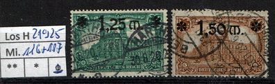 Los H21925: Deutsches Reich Mi. 116/17, gest.