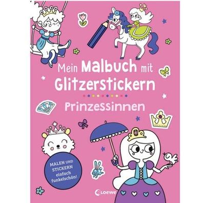 Loewe Mein Malbuch mit Glitzerstickern - Prinzessin