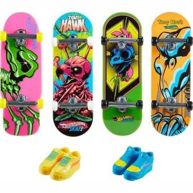 Mattel Hot Wheels Skate Neon Bones TH Fingerboard & Schuhe 4fach sortiert