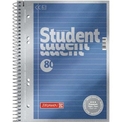 Brunnen Collegeblock Premium A5 liniert - Deckblatt: blau