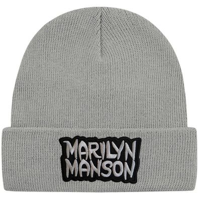 Marilyn Manson Graue Beanie Mütze - Hard Rock Musik Beanies Mützen Caps Hats Hüte