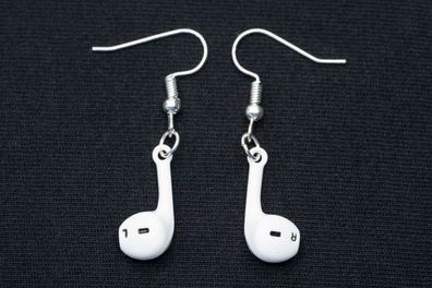 Kopfhörer Ohrringe Miniblings Hänger In-Ear Bluetooth Hörer Musiker Musik weiß