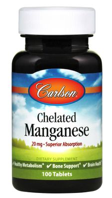 Chelated Manganese, 20mg - 100 Tabs